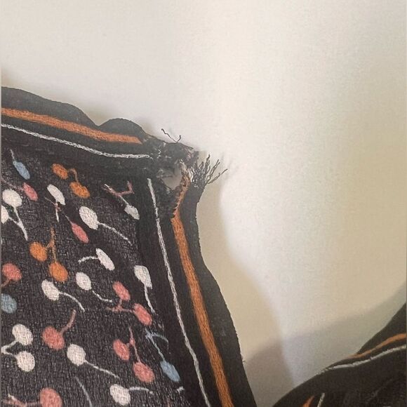 Max Studio Sheer Black Multicolor Long Sleeve empire Waist Blouse top sz M - Picture 9 of 9